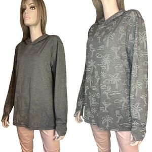 Chubbies Pullover Hoodie Reflective Flamingo Palm Tree Cocktail Glass UNISEX